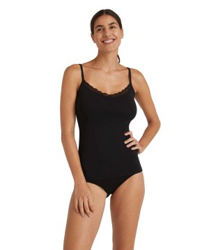 Bras & Tops Falke Top Round-neck Daily Lace Damske Čierne | BWNG-21590