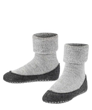 House Socks & Slippers Falke Cosyshoe Teens Slippers Detske Siva | RCBU-59716