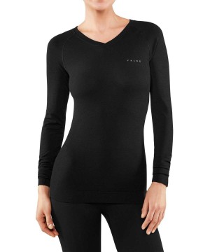 Košeľa S Dlhým Rukávom Falke Long sleeve shirt Wool-Tech Light Damske Čierne | EWVJ-53179