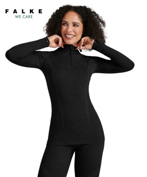 Košeľa S Dlhým Rukávom Falke Long sleeve shirt Wool-Tech Damske Čierne | WCPV-93407