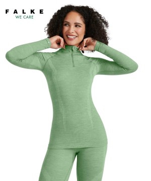 Košeľa S Dlhým Rukávom Falke Long sleeve shirt Wool-Tech Damske Zelene | YCIJ-24813