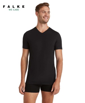Košeľa S Krátkymi Rukávmi Falke T-Shirt V-neck Daily Natural Panske Čierne | WBYG-14063