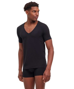 Košeľa S Krátkymi Rukávmi Falke T-Shirt V-neck Daily Climate Control Panske Čierne | SXUF-78269