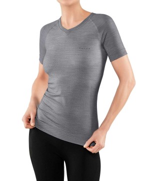 Košeľa S Krátkymi Rukávmi Falke T-Shirt Wool-Tech Light Damske Siva | TLDO-58796