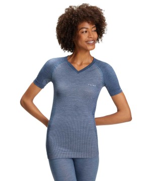 Košeľa S Krátkymi Rukávmi Falke T-Shirt Wool-Tech Light Damske Modre | WSDT-23974