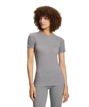 Košeľa S Krátkymi Rukávmi Falke T-Shirt Wool-Tech Light Damske Siva | MQXB-09178