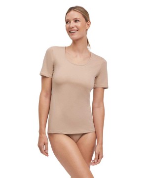 Kosele Falke 2-Pack T-Shirt Round-neck Daily Comfort Damske Hnede | RGEZ-94705