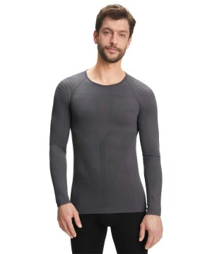 Long Sleeve T-Shirts Falke Long sleeve shirt Warm Panske Čierne | VKPQ-63214
