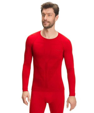 Long Sleeve T-Shirts Falke Long sleeve shirt Warm Panske Červené | DWMO-58174