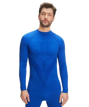 Long Sleeve T-Shirts Falke Long sleeve shirt Warm Panske Modre | PSEG-56102