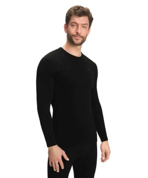 Long Sleeve T-Shirts Falke Long sleeve shirt Maximum Warm Panske Čierne | QUSN-84751