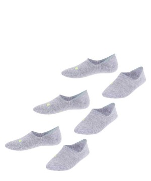 No Show Socks Falke Cool Kick 3-Pack Invisibles Detske Siva | ZNDU-38957