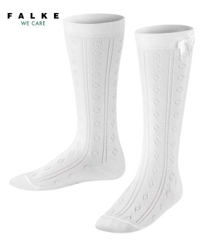 Ponozky Falke Ajour Knee-high Socks Detske Biele | MSYB-01743