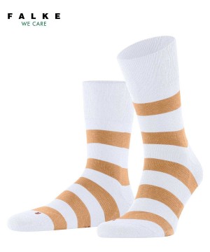 Ponozky Falke Block Stripe Socks Damske Biele | AIVX-50218