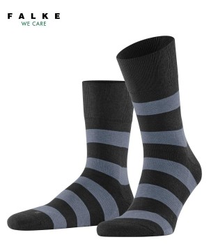 Ponozky Falke Block Stripe Socks Panske Čierne | LZOP-75362