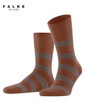 Ponozky Falke Block Stripe Socks Panske Hnede | TBYN-29540