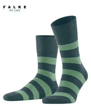 Ponozky Falke Block Stripe Socks Panske Zelene | SHFQ-81694