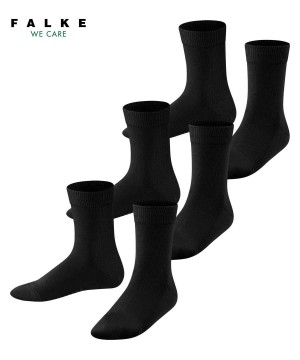 Ponozky Falke Family 3-Pack Socks Detske Čierne | IALT-87930