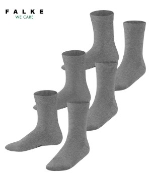 Ponozky Falke Family 3-Pack Socks Detske Siva | RFDY-41358