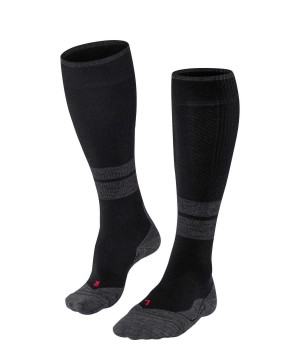 Ponozky Falke TK Compression Energy Trekking Knee-high Socks Panske Čierne | NYDV-45391