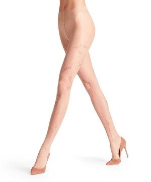 Tights Falke Feather Herb 15 DEN Tights Damske Hnede | ZWCL-32419