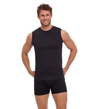 Vesta Falke 2-Pack Top Round-neck Daily Comfort Panske Čierne | VIHR-36271